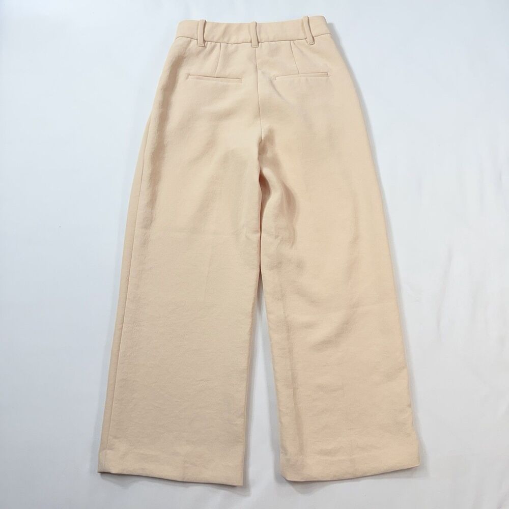 Aritzia Wilfred Effortless Pant Cropped Sz 00 Cream Pleated Minimalist Art 97558 - Picture 2 of 9